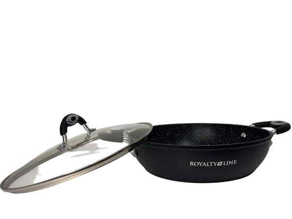 Royalty Line® XJ-FY280  indukciós serpenyő - Ø 28 cm - Indukciós leveses serpenyő tapadásmentes bevonattal - Serpenyő minden hőforráshoz - fekete