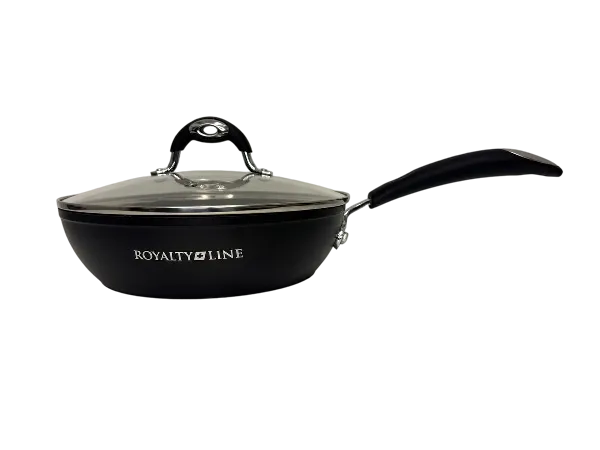 Royalty Line® XJ-FY240 indukciós serpenyő - Ø 24 cm - Indukciós leveses serpenyő tapadásmentes bevonattal - Serpenyő minden hőforráshoz - fekete