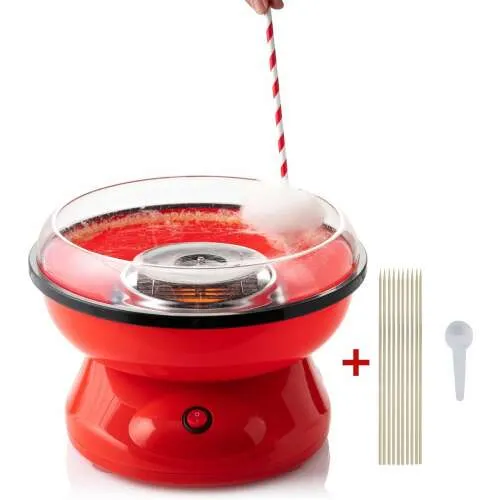 Royalty Line® CCM7301 Vattacukor Gép - 10 Pálcával és Mérőkanállal - 500 W - Piros